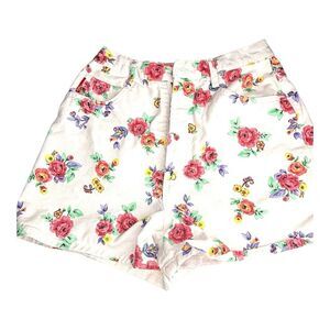 Vintage BONGO Floral High-Waisted Denim Shorts Size 9 USA Made